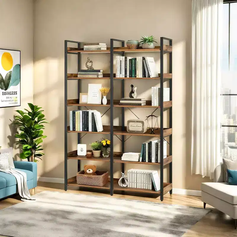 6-Tier Industrial Bookshelf, 67