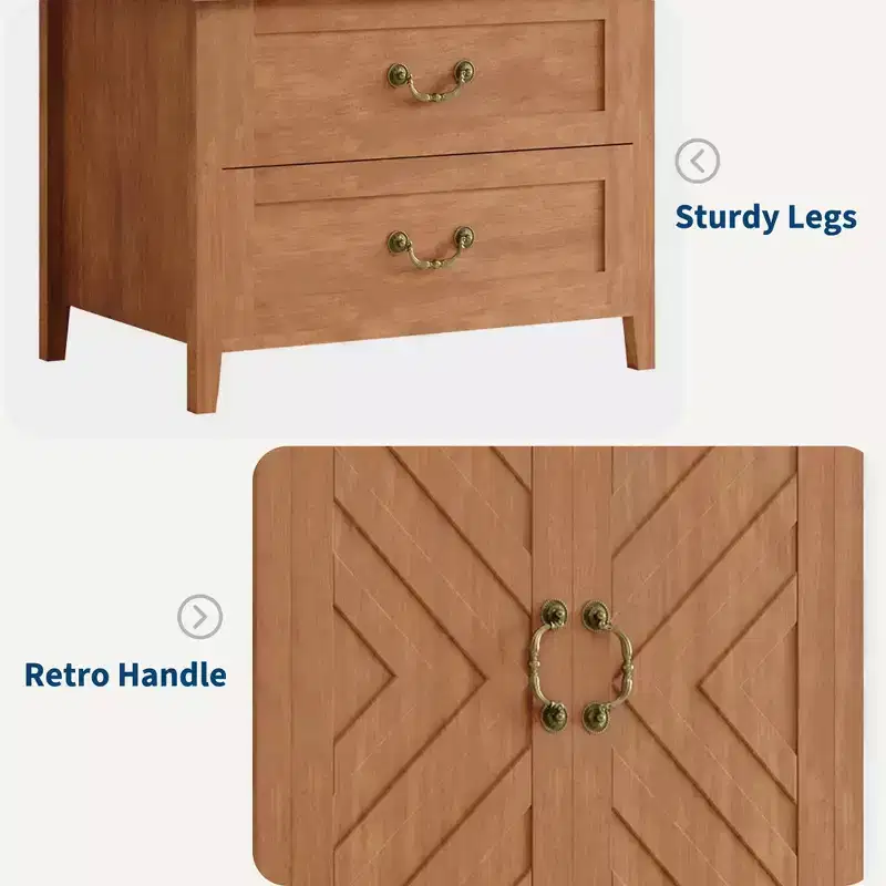 Wood Freestanding Armoire Wardrobe 71''H with 2 Doors & Hanging Rod