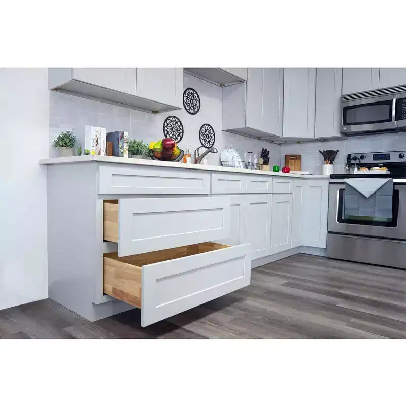 CASAINC 30 in. W x 24 in. D x 34.5 in. H Base Kitchen Cabinet with Drawer and Soft-Close Hinges  Plywood RTA Cabinet