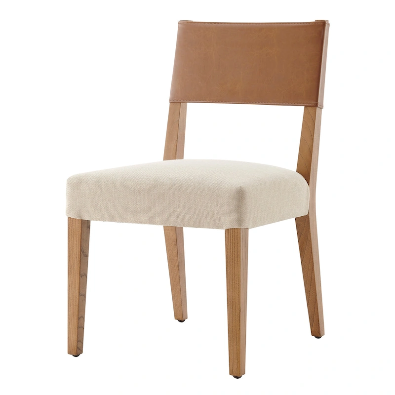 Kylo Faux Leather/ Linen Dining Side Chair, (Set of 2)