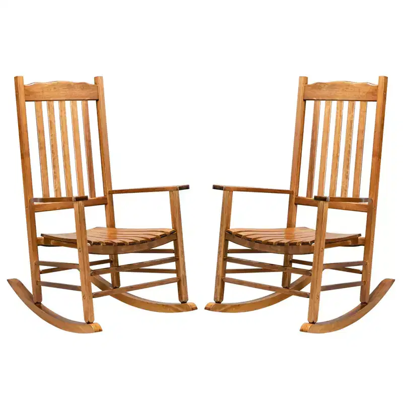 Karl Home | Classic Solid Wood Patio Rocking Chair (Set of 2)