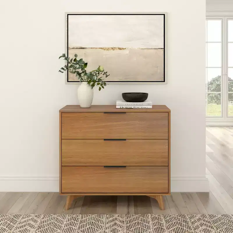Plank+Beam 3 Drawer Dresser with Brass Handle