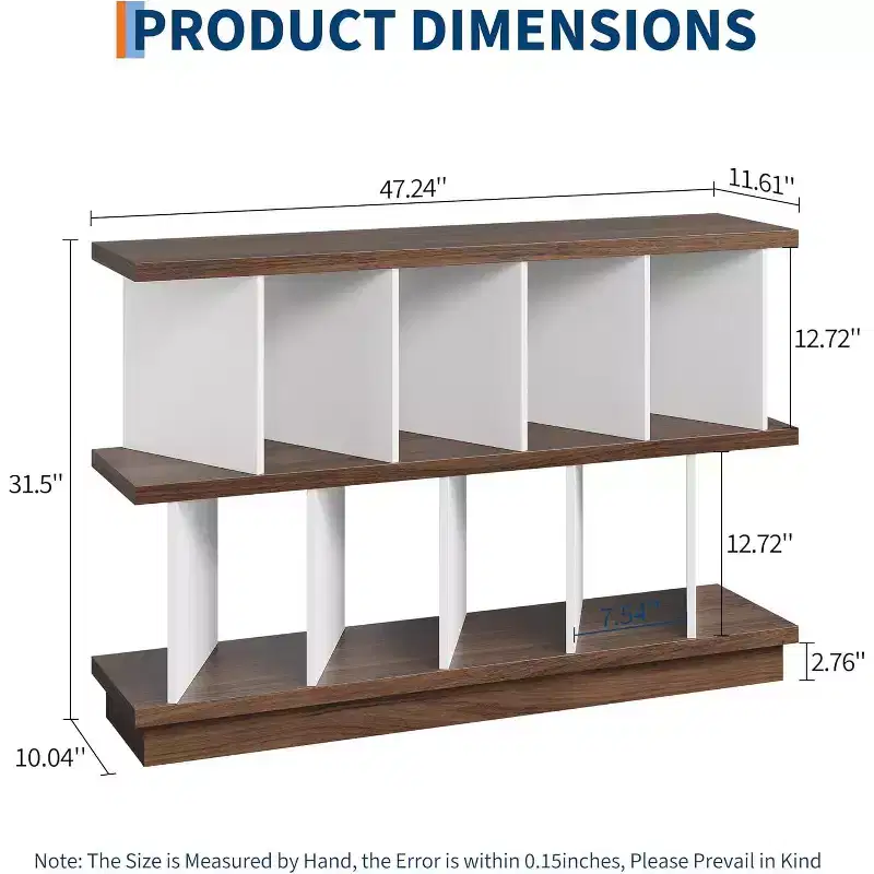8 Cube Low Bookshelf Bookcase - Wooden TV Stand Cabinets with Removable Back Panels, Modern Home Display Storage Rack for Living Room, Bedroom