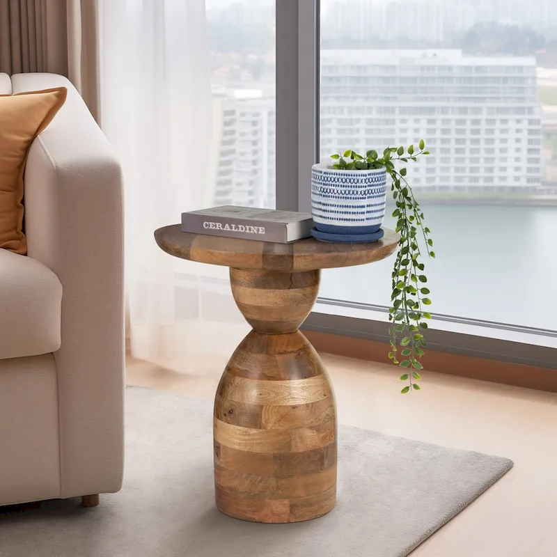 Sagebrook Home Mango Wood Hourglass Accent Table Wood - 16 x 16 x 19