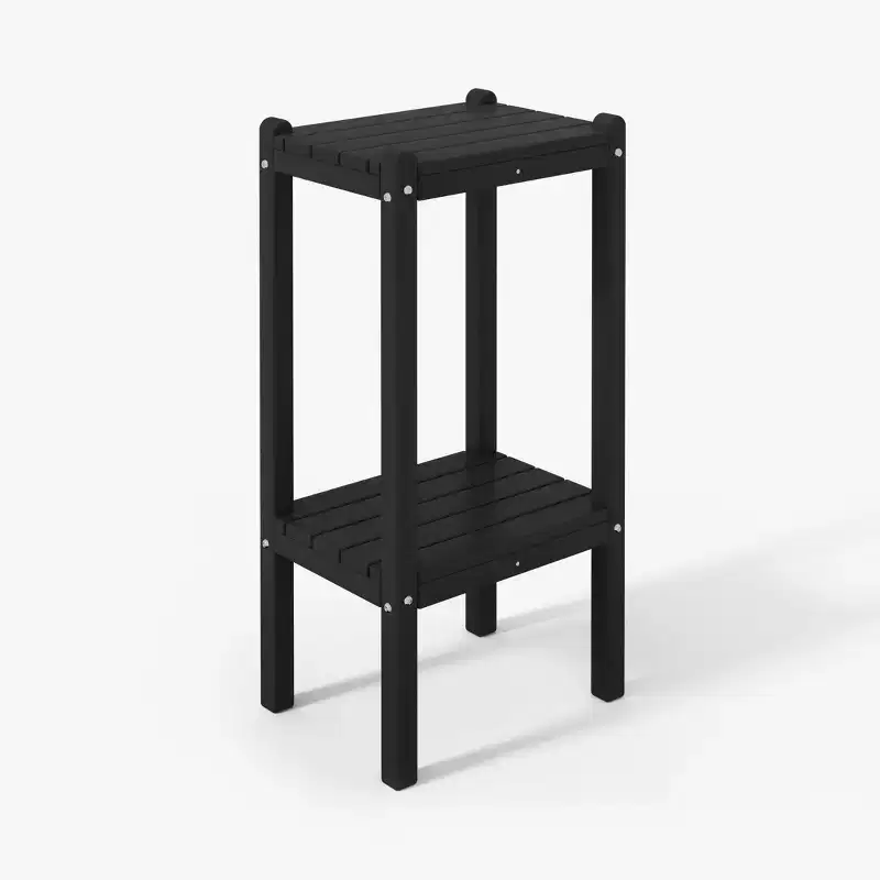WestinTrends Malibu 36 All Weather HDPE Outdoor Patio Two Shelf Side Table