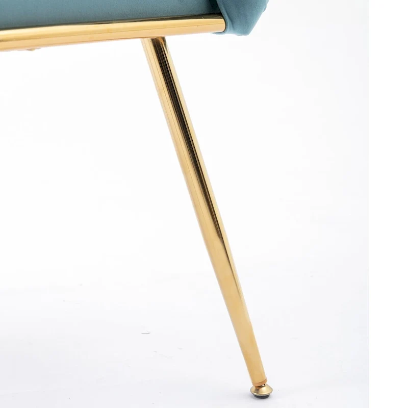 Blue Modern 28.7 Velvet Upholstered Accent Chair with Gold - Plated Metal Legs