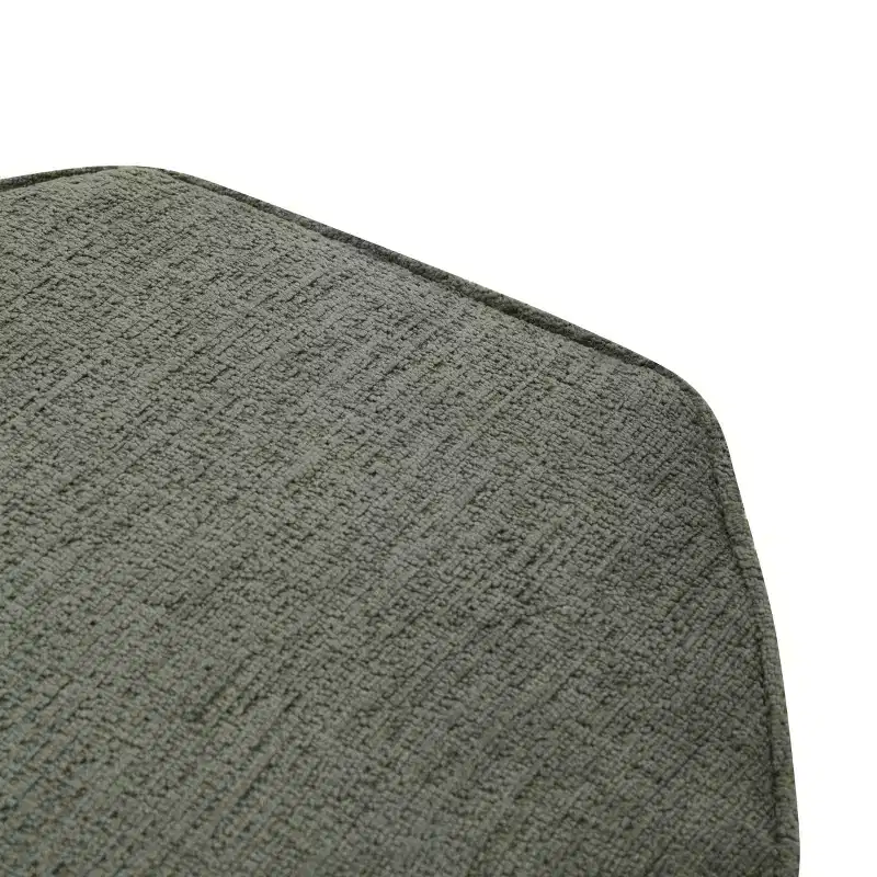 Rosaria Chenille Hexagon Ottoman — Wood Frame, Polyester, Polyurethane Foam
