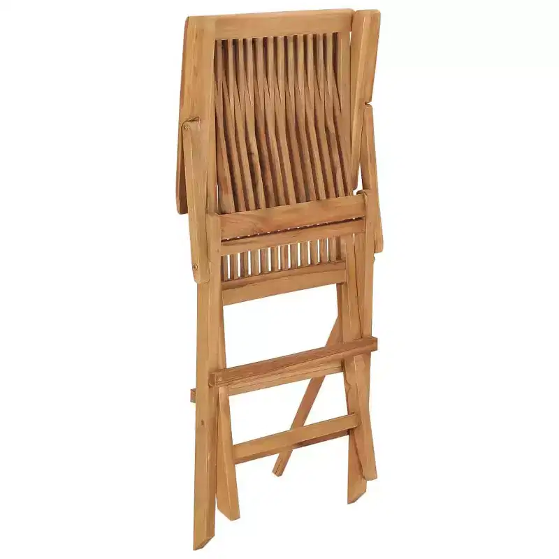 vidaXL Garden Chair Set of 4 Teak Teak wood Standard Foldable