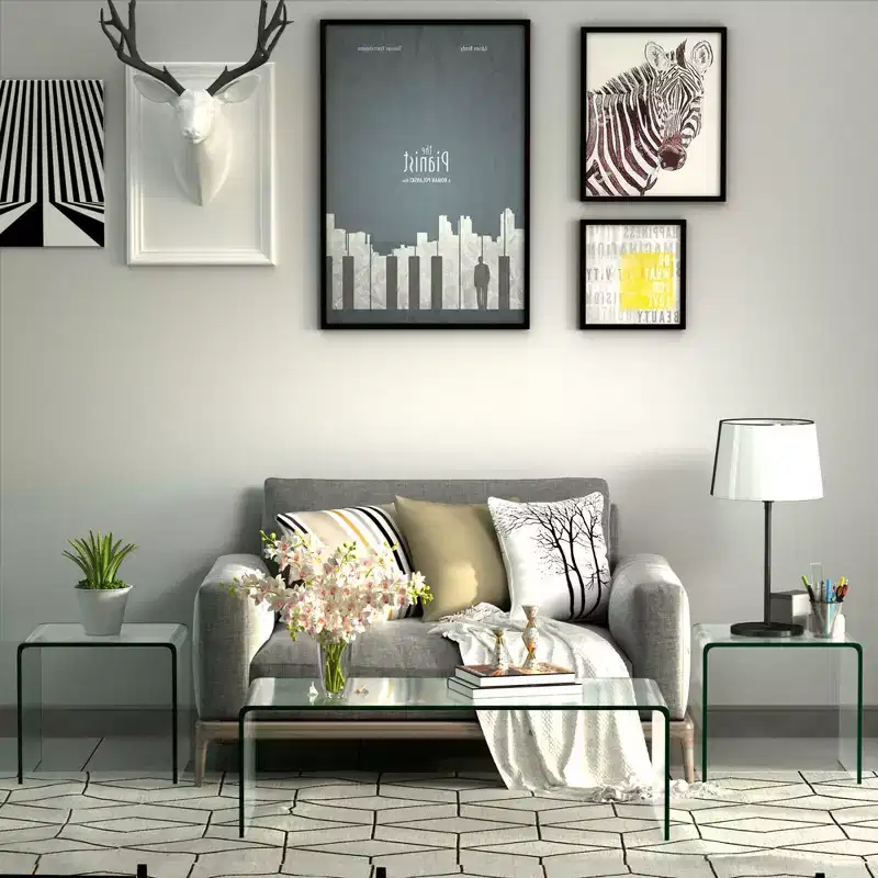 Costway 3 Piece Tempered Glass Coffee and End Table Set Transparent Living Room