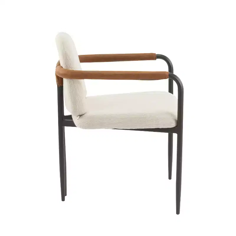 Christopher Knight Home Set of 2 Jeremiah Modern Upholstered Dining Chairs with Iron Frame Beige/Espresso