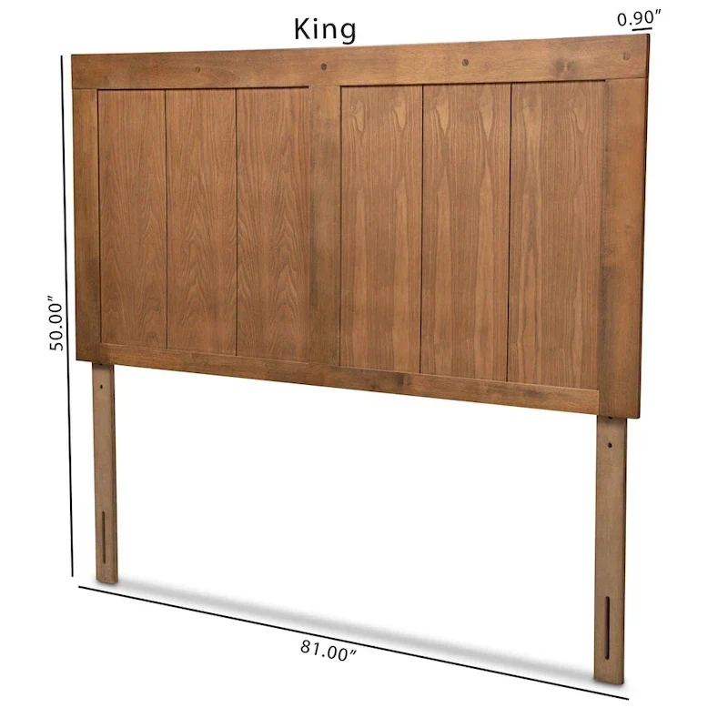 Patwin Transitional Ash Walnut Finished Wood Headboard