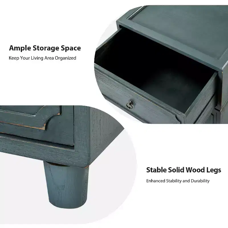 Leo 2 - Drawer End Table With Modular Design| ART OF LIVING DESIGNS-BLACK