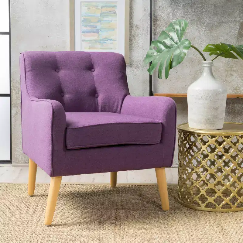 Christopher Knight Home Calix Mid-Century Modern Button Tufted Upholstered Accent Chair