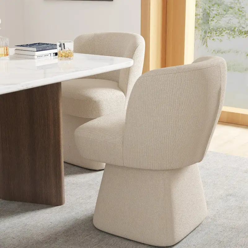 Fabric Upholstered Dining Chairs Set of 2
