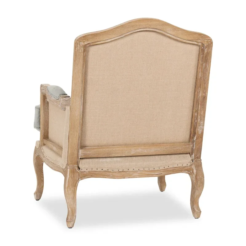 Classic Home Brittani Upholstered Grey Arm Chair - 38Hx29Wx31D