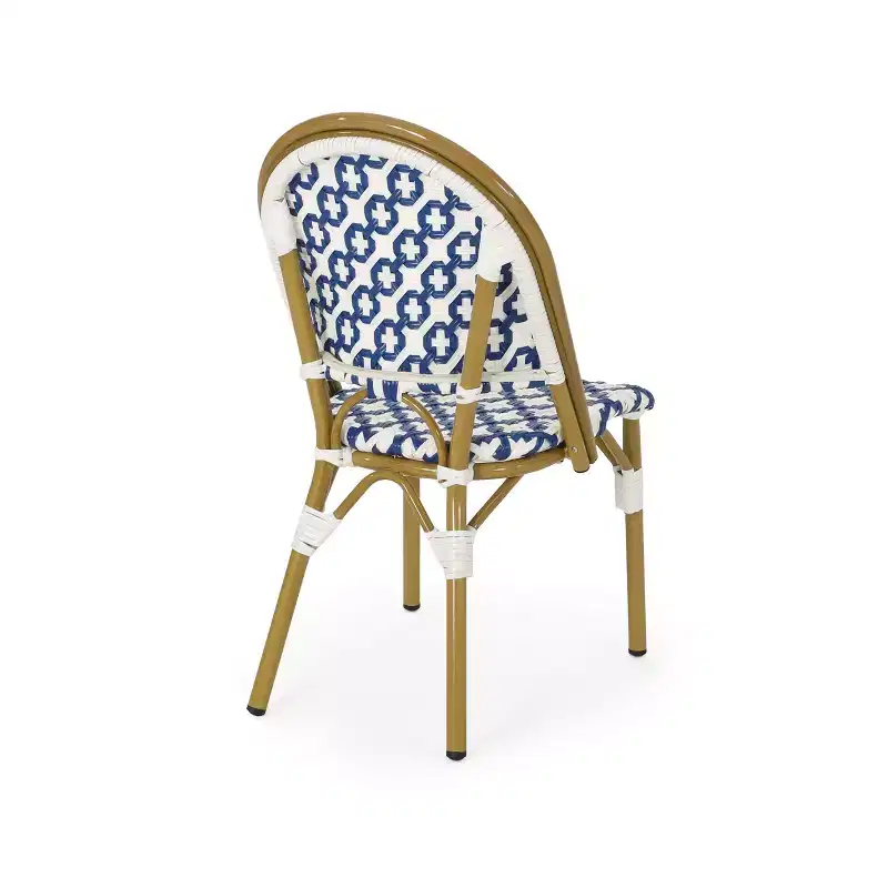Christopher Knight Home Baron Bistro Chairs with Woven Rattan and Aluminum Frame (Set of 4)