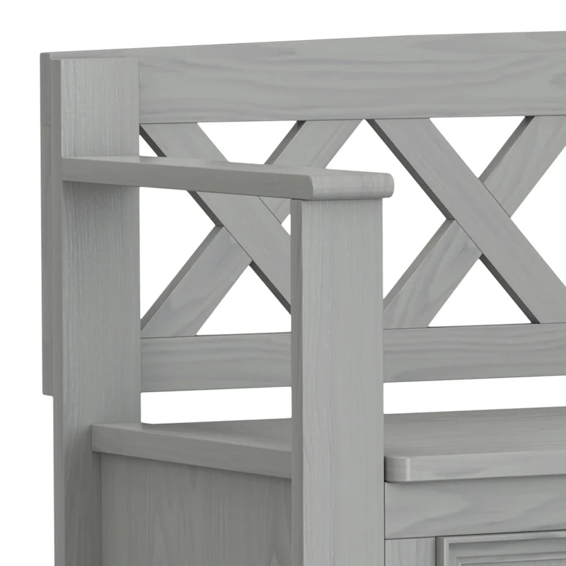 WYNDENHALL Halifax 48 inch Wide Solid Wood Transitional Entryway Bench - 48 Inches wide