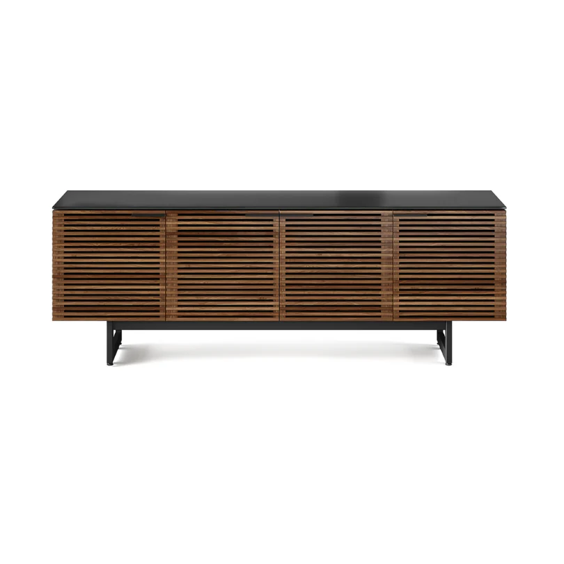 Modern Natural Walnut Entertainment Cabinet for Living Room