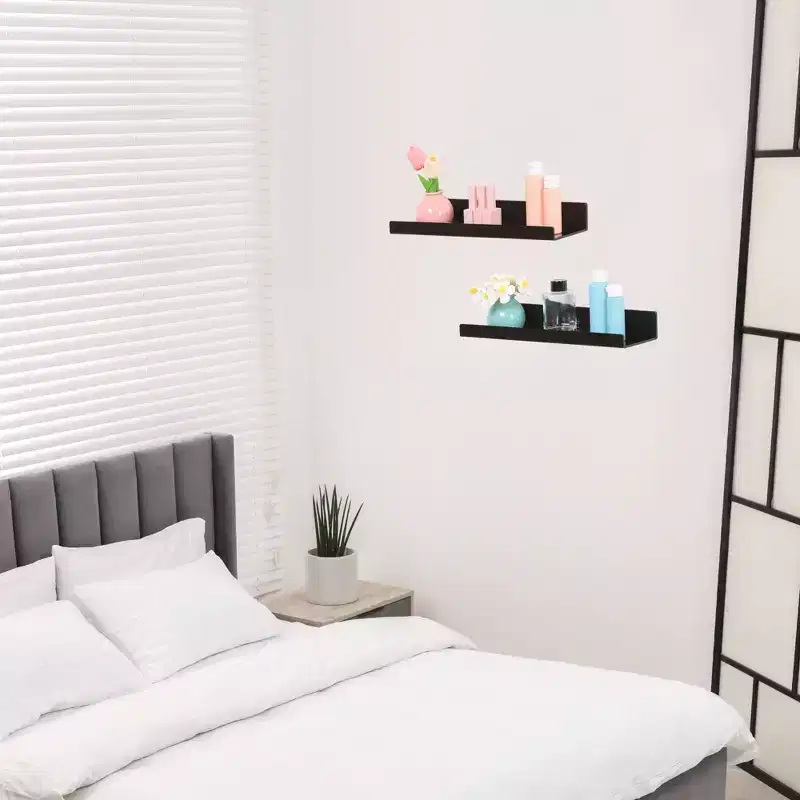 Acrylic Waterproof Wall Floating Shelf, 15x4x2 Inch, 8.8 lbs Capacity