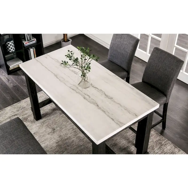 Furniture of America Shap Rustic Black 60-inch Counter Height Table