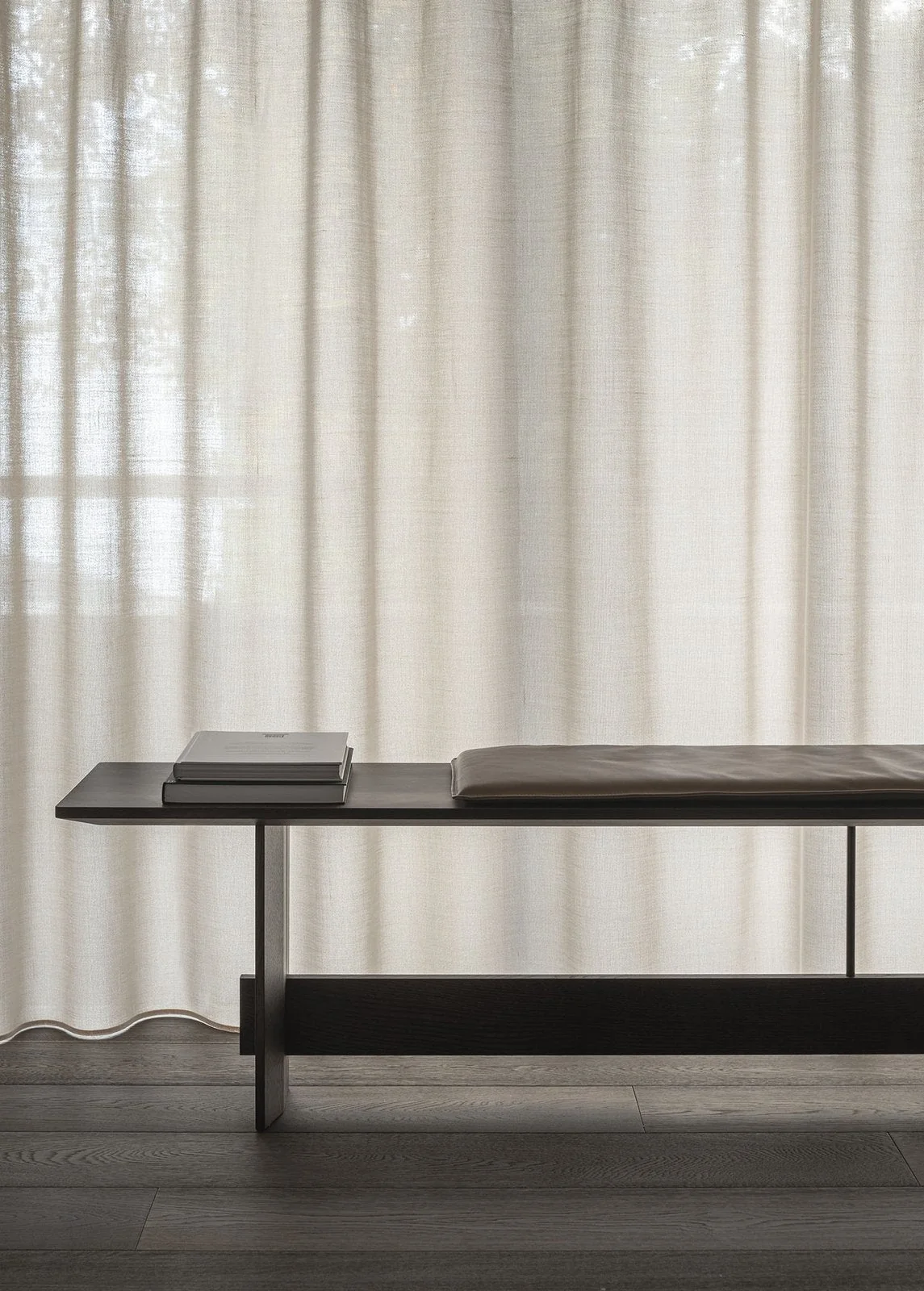 Low, long bench