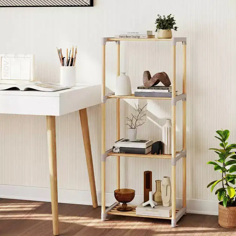 Costway 4-Tier Bookshelf w/Open Shelves Freestanding Storage Organizer for Home Office