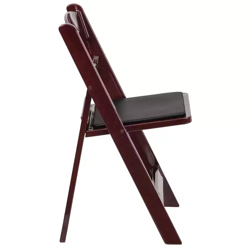 Emma and Oliver 2 Pack Wedding Party Event Resin Folding Chair with Vinyl Padded Seat
