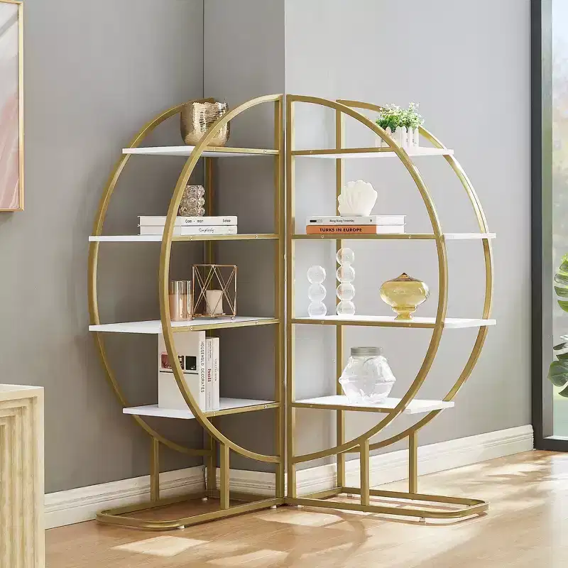 GDFStudio Beau Modern 4-Tier Wood and Steel Modular Open Bookshelf