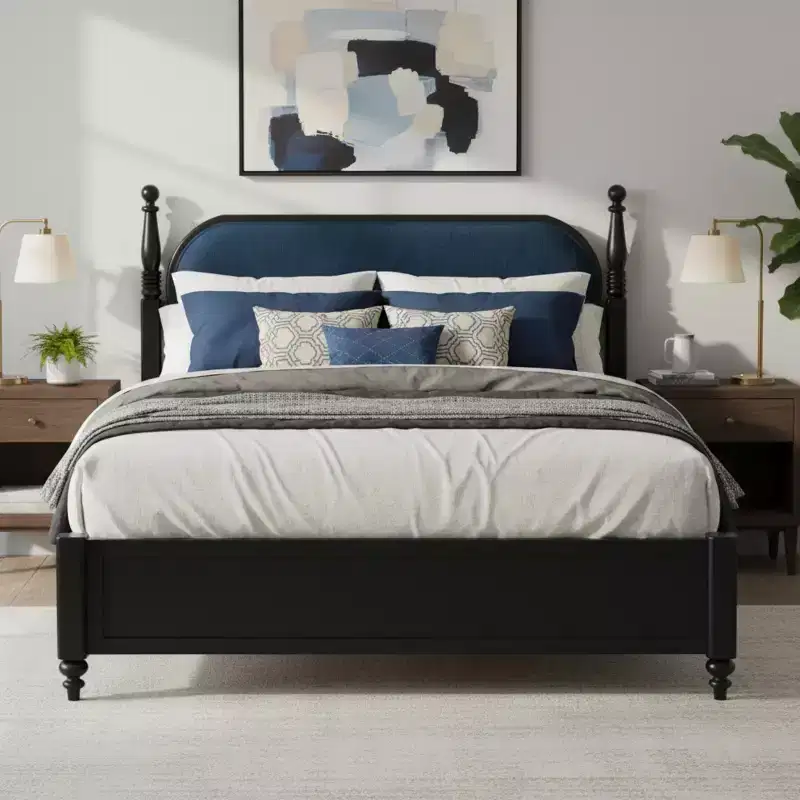 Christopher Knight Home Sophie Modern Rubberwood Upholstered Bed Frame