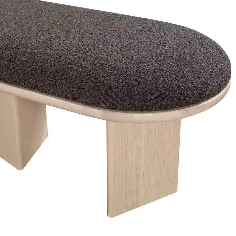 Meridian Furniture,Wilshire Boucle Fabric Bench
