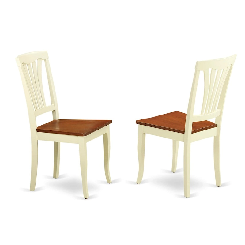 East West Furniture 7 Piece Dining Set- a Dining Table with Butterfly Leaf and 6 Kitchen Chairs, 42x78 Inch, Buttermilk & Cherry