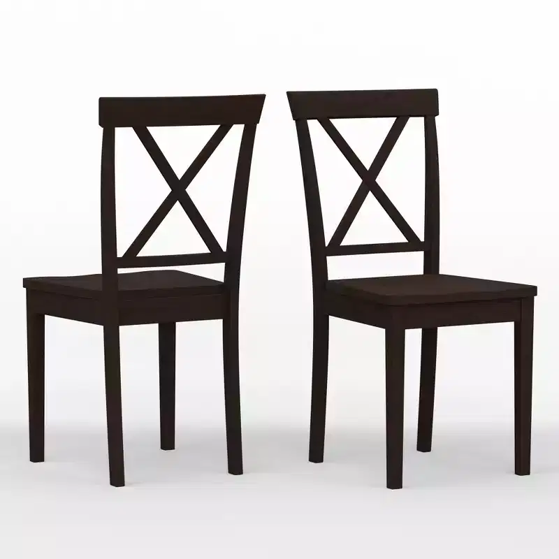 Glenwillow Home X-Back Solid Wood Dining Chairs (Set of 2)