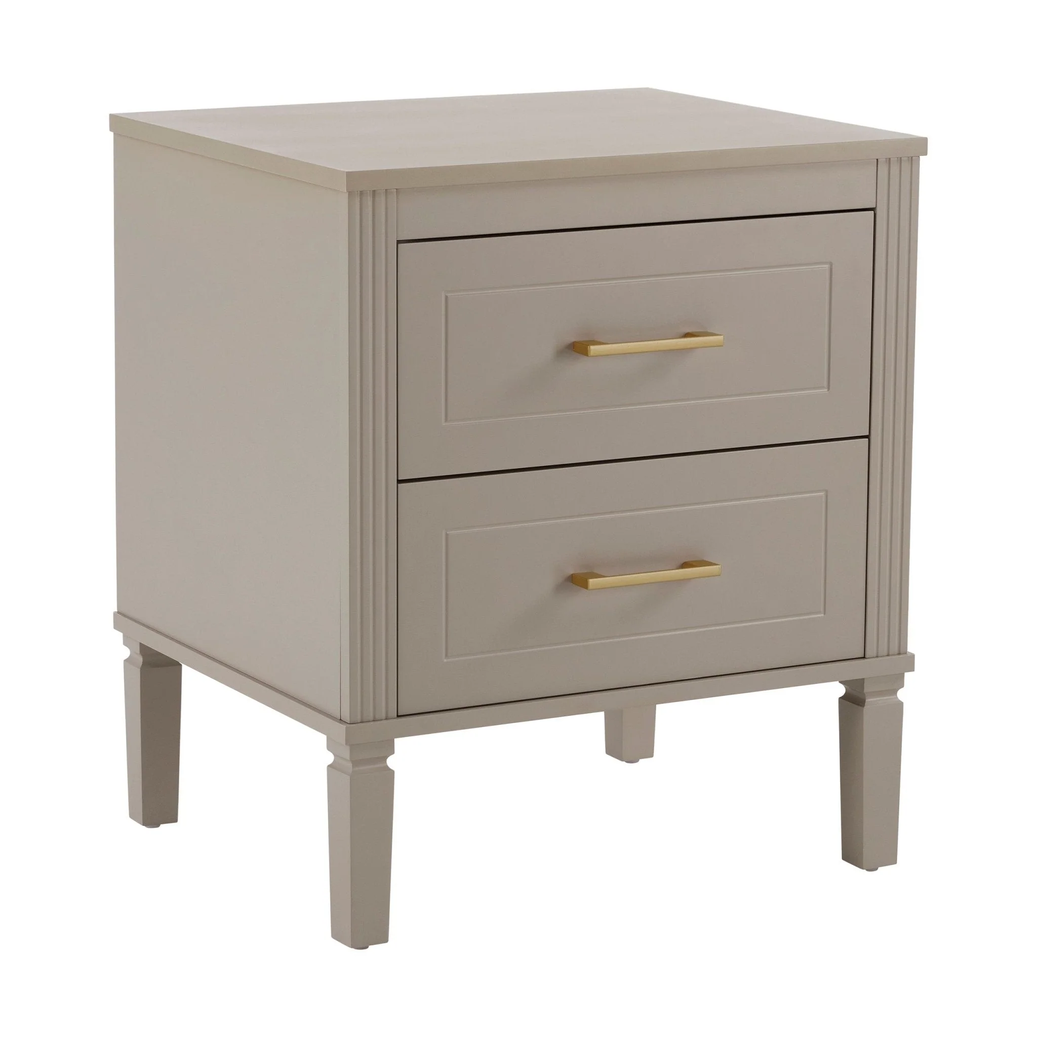 2 Drawer Bedside Table - Taupe