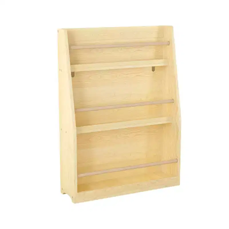 Homy Casa Kids 3-Tier Front-Facing Bookshelf for Playroom or Bedroom, Natural