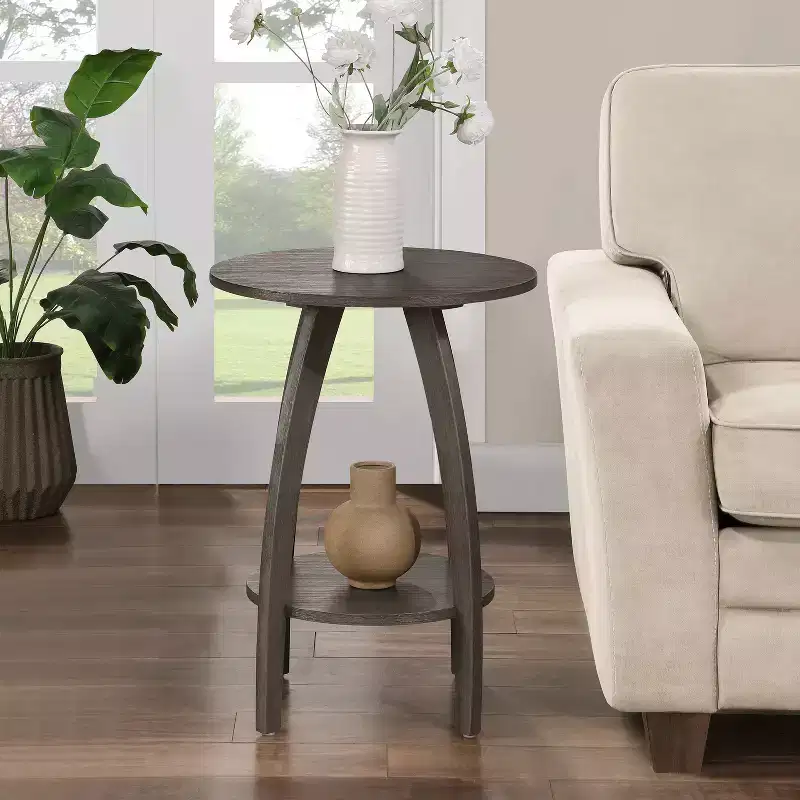 24 in.H Gray Color Rectangle Wood Table Top End Table 1 -piece