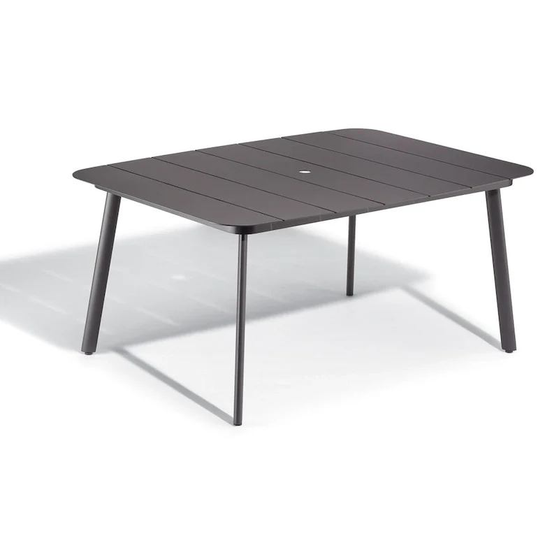 Oxford Garden Eiland 63-inch Powder Coat Carbon Rectangular Dining Table