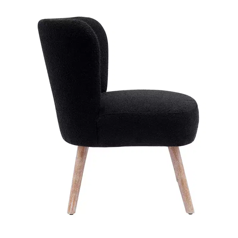 WestinTrends 25.5 Wide Upholstered Boucle Accent Chair with Ottoman Foot Stool Set