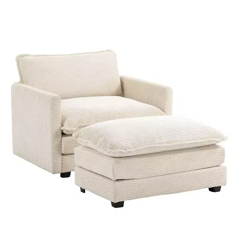 41.34 Corduroy Oversized Accent Chair, Modern Armchair Reading Chairs for Bedroom Living Room