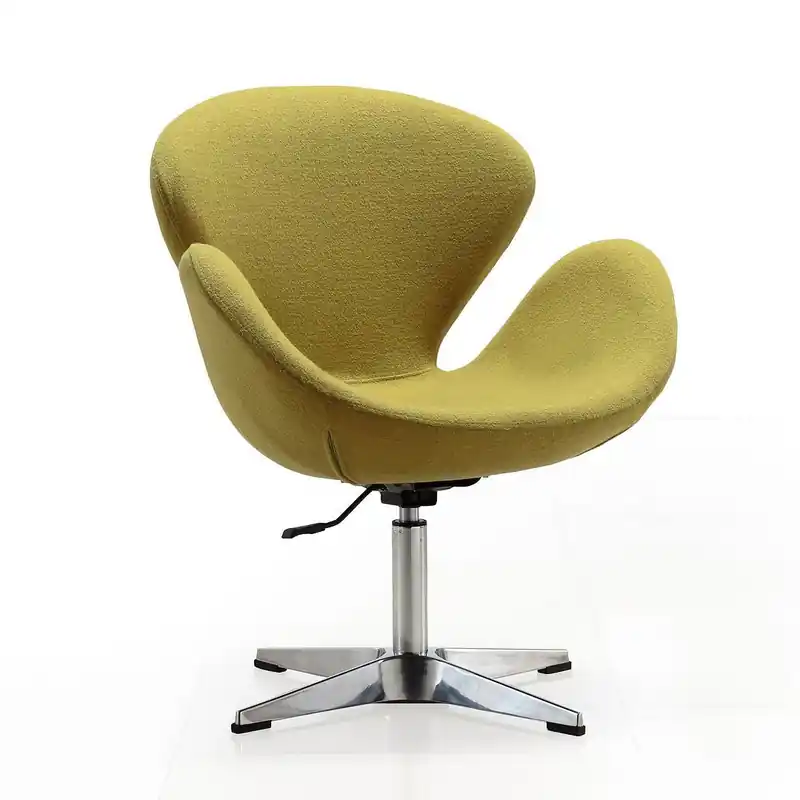Raspberry Polished Chrome Wool Blend Adjustable Swivel Chair