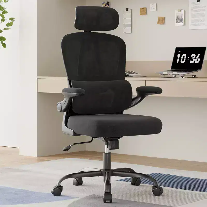 TUYOHW Ergonomic Mesh Office Chair with Adjustable Lumbar Support,Headrest & Flip-Up Armrests,Home Office Desk Chair for Study,Gaming Room