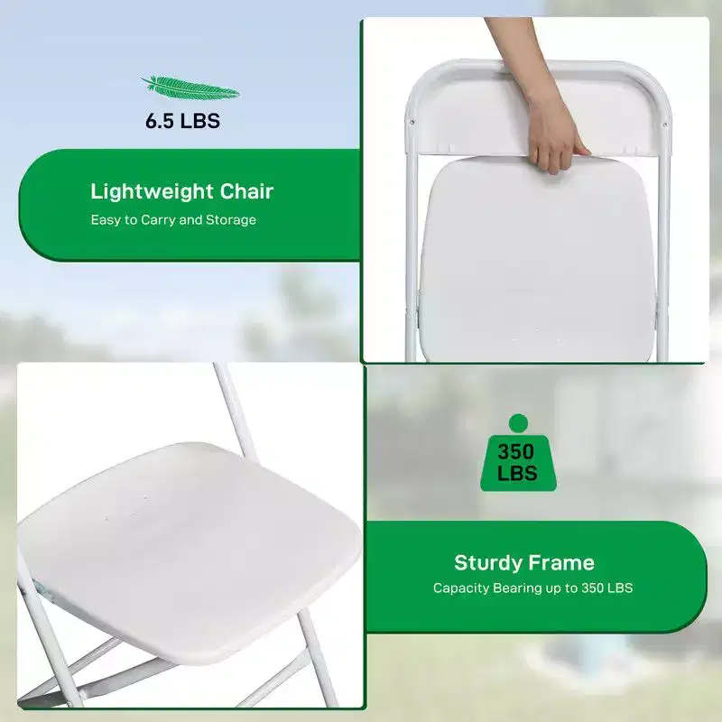 Karl Home|White Plastic Folding Chair (Set of 4)