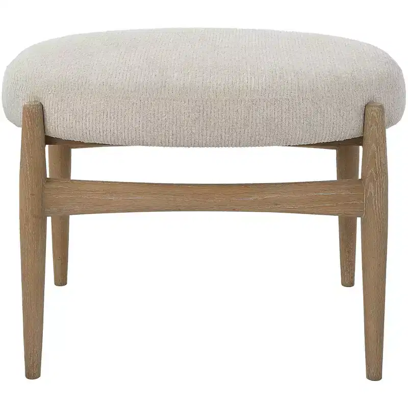 Uttermost Acrobat 24 1/2W Textured Off-White Fabric Bench