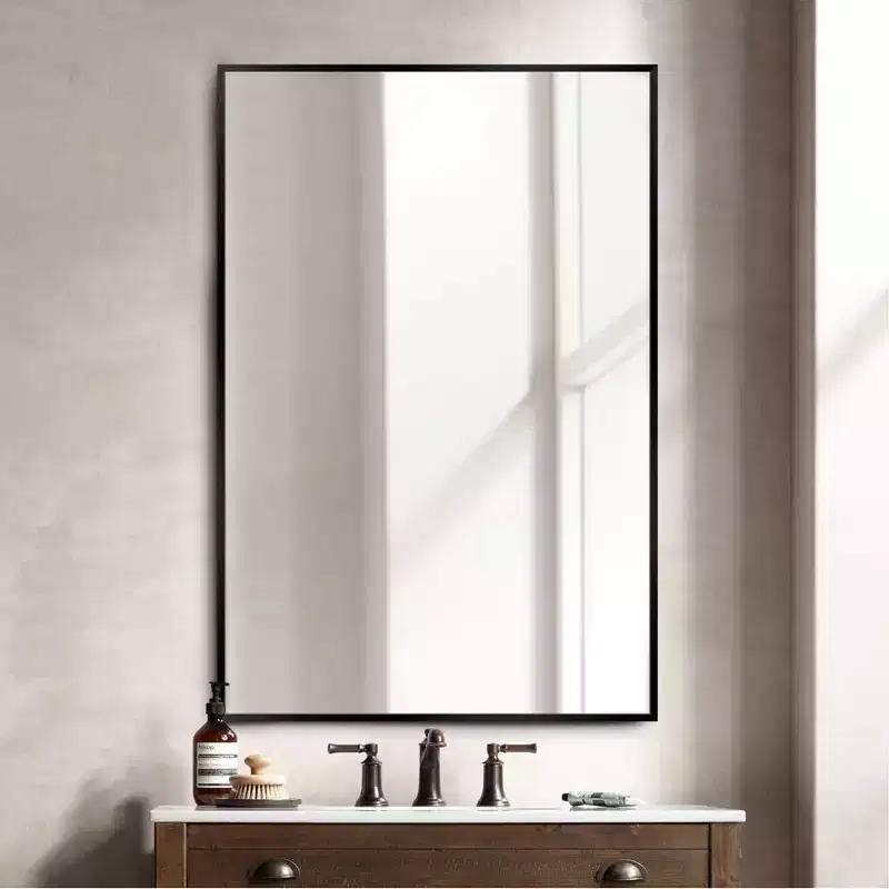 Modern Metal Frame Rectangle Decorative Wall Mirror