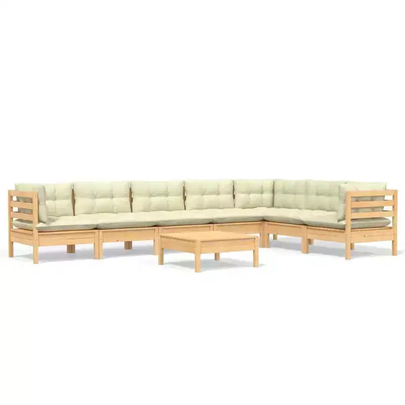 vidaXL Garden Lounge Set with Cushions - Sturdy Pinewood
