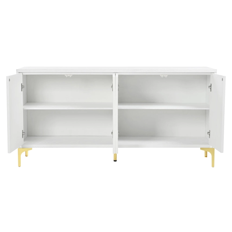 Multi-Functional Storage Cabinet,Four-Door Sideboard with unique texture,Adjustable Shelves