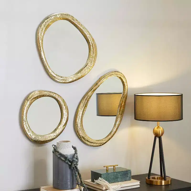 Aluminum Abstract Wall Mirror Set of 3 - Olivia & May