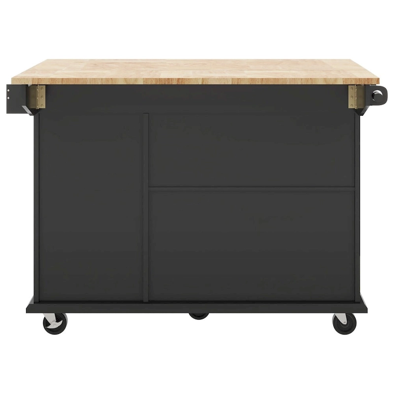 Kitchen Island with Drop Leaf,with Spice Rack, Towel Rack