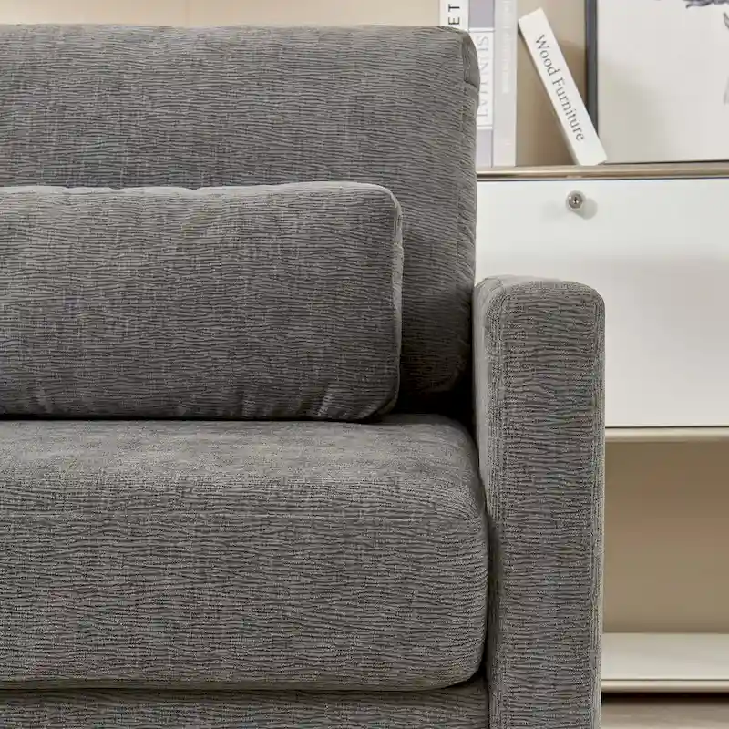 Chenille Upholstered Accent Chair with Armrests