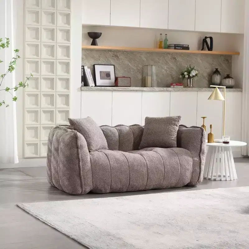 2-Person Bean Bag Chair, 66 Inch Oversized Chenille Lounger Beanbag Chair Sofa, Comfy Couch for Living Room Bedroom