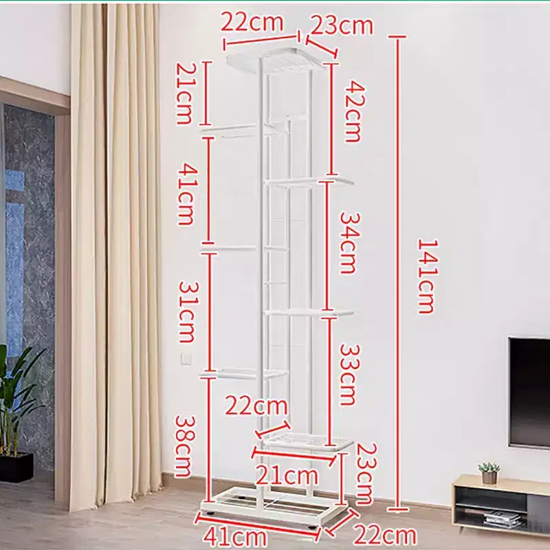 Plant Stand Indoor, 8 Tier Tall Metal Plant Stand Shelf for Indoor Plants Multiple, 141CM Large Corner Shelves Display Shelving